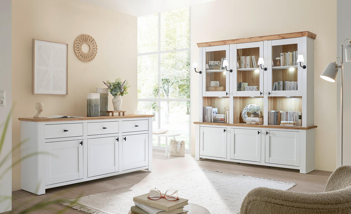 MEHRZWECKSCHRANK 198/206/45 cm  in Eichefarben, Pinienfarben  - Eichefarben/Eiche Wotan, Design, Holzwerkstoff/Metall (198/206/45cm) - MID.YOU