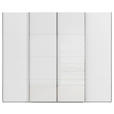 SCHWEBETÜRENSCHRANK 271/235/68 cm 4-türig Weiß  - Chromfarben/Weiß, KONVENTIONELL, Glas/Holzwerkstoff (271/235/68cm) - Novel