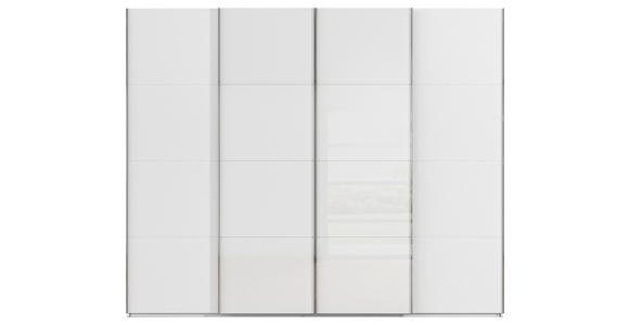SCHWEBETÜRENSCHRANK 271/235/68 cm 4-türig Weiß - Chromfarben/Weiß, KONVENTIONELL, Glas/Holzwerkstoff (271/235/68cm) - Novel