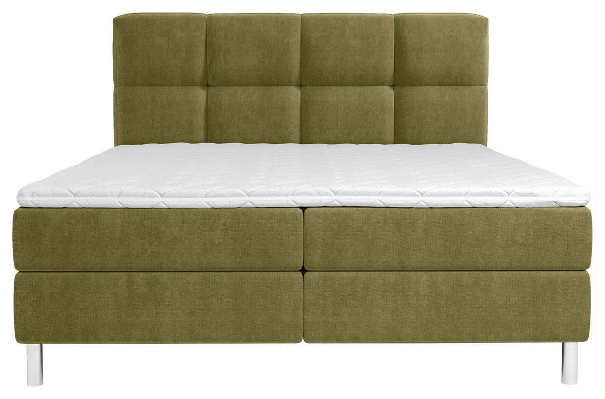 BOXBETT 160/200 cm  in Olivgrün  - Chromfarben/Olivgrün, Modern, Holz/Holzwerkstoff (160/200cm) - Esposa