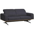 3-SITZER-SOFA in Struktur Dunkelblau  - Schwarz/Dunkelblau, Design, Textil/Metall (205/76-97/102cm) - Novel