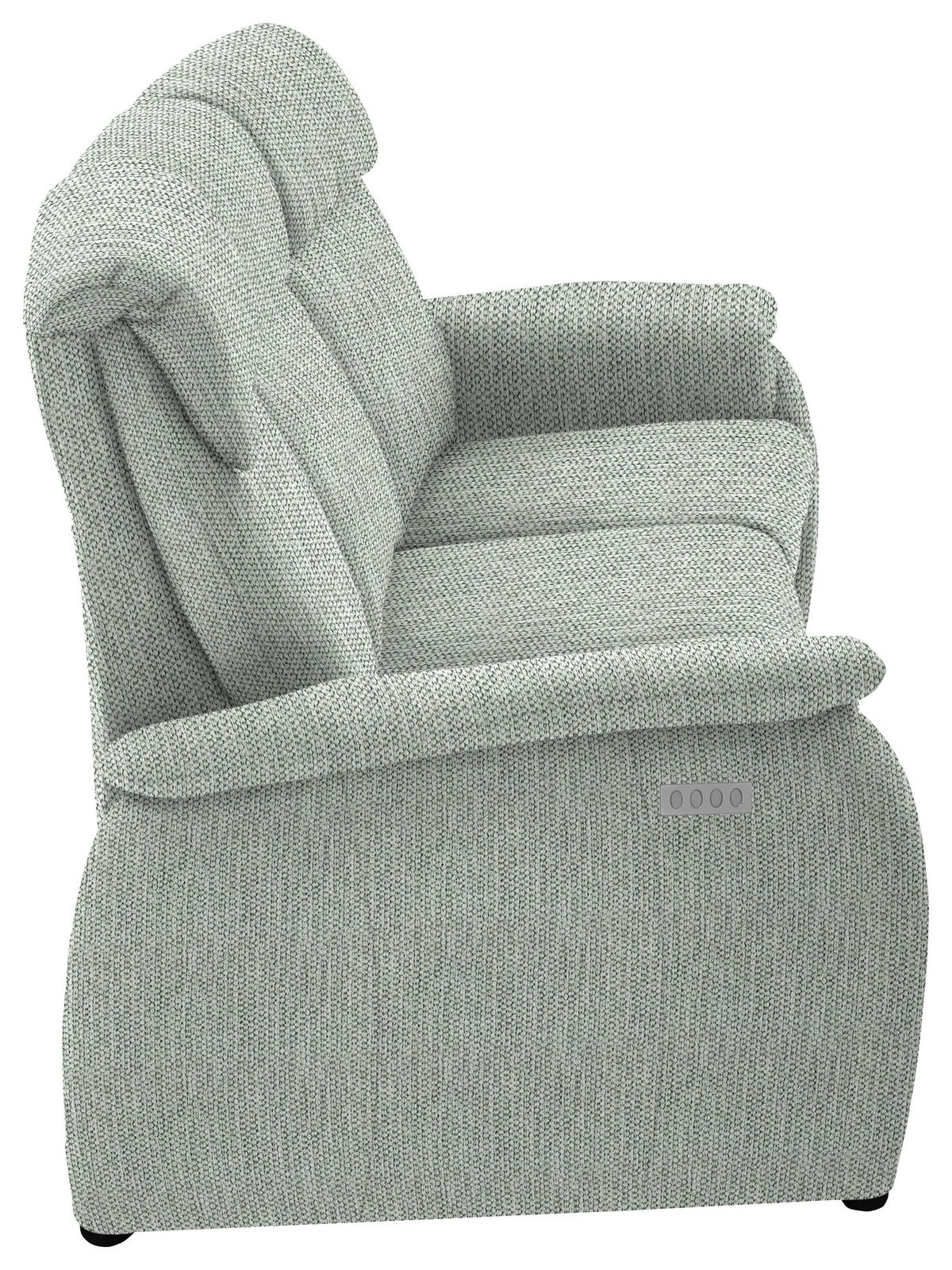 TRAPEZSOFA in Flachgewebe Hellgrau  - Hellgrau/Schwarz, Konventionell, Textil/Metall (219/107/97cm) - Pure Home Comfort