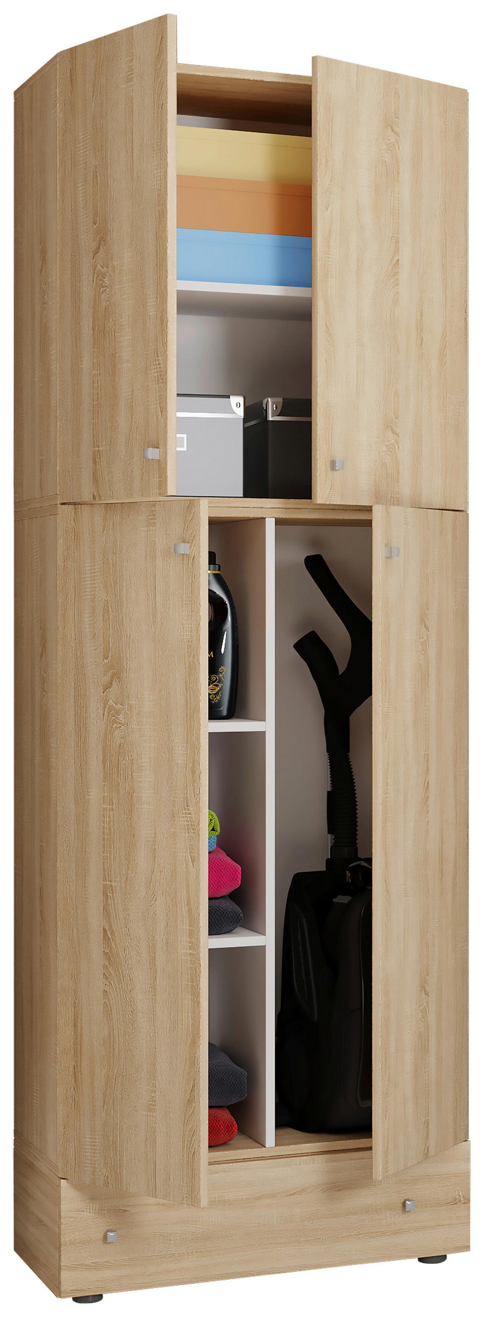 MEHRZWECKSCHRANK 70/200/39 cm - Schwarz/Grau, Modern, Holzwerkstoff/Kunststoff (70/200/39cm) - MID.YOU
