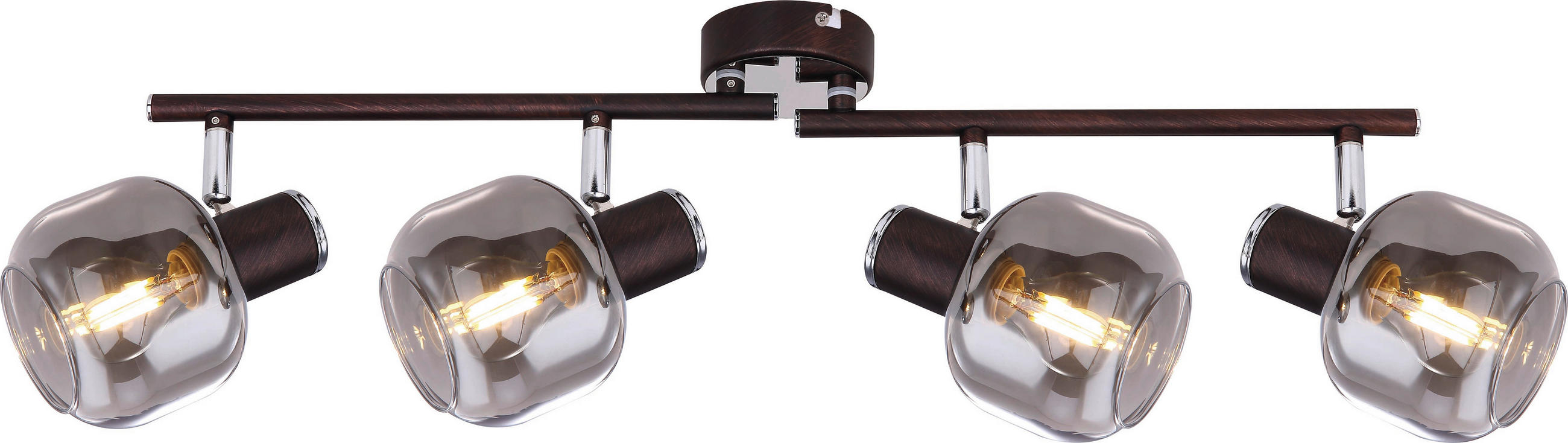 STRAHLER 58/10/18 cm   - Bronzefarben, Design, Glas/Metall (58/10/18cm) - Globo