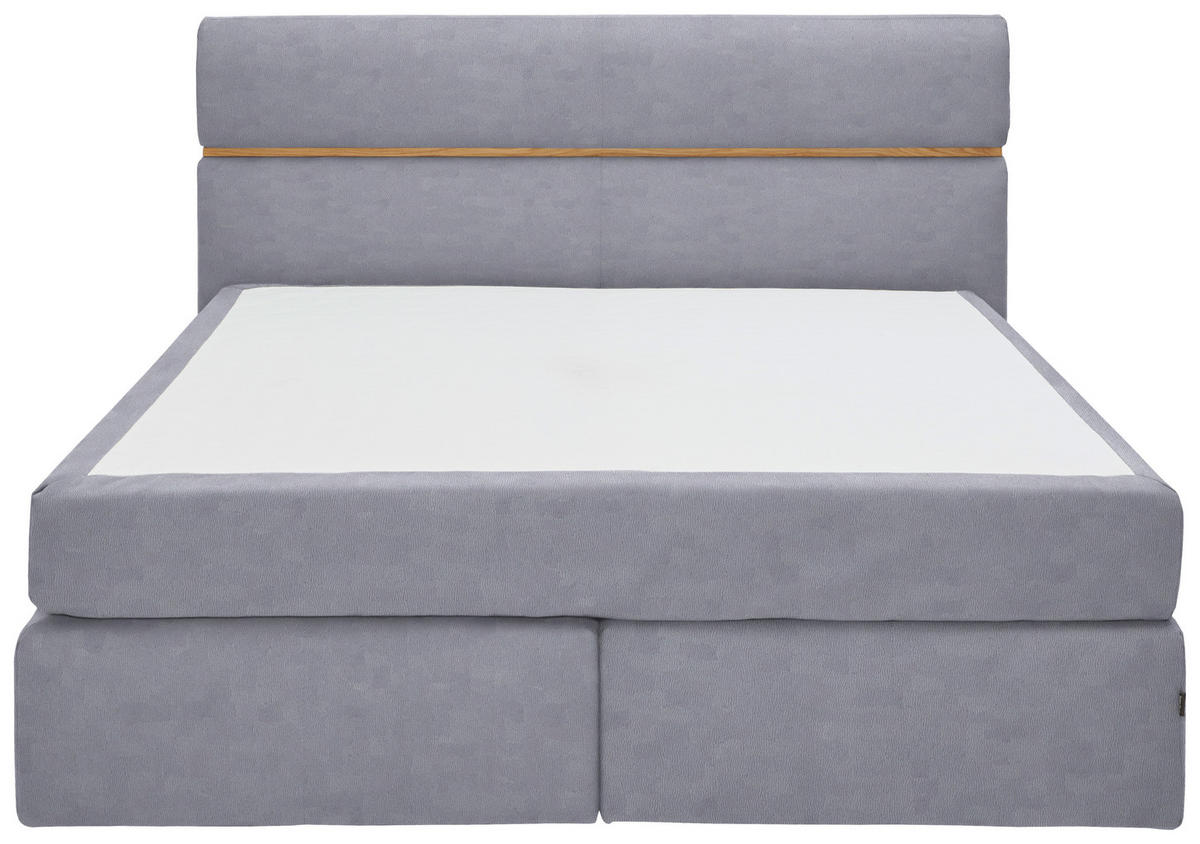 BOXSPRINGBETT 180/200 cm  in Grau, Eichefarben  - Eichefarben/Schwarz, KONVENTIONELL, Holz/Kunststoff (180/200cm) - Dieter Knoll