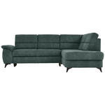 ECKSOFA in Lederlook Petrol  - Petrol/Schwarz, KONVENTIONELL, Textil/Metall (257/194cm) - Cantus