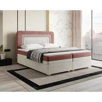 BOXBETT 140/200 cm  in Creme, Rosa, Beere  - Beere/Creme, MODERN, Holz/Kunststoff (140/200cm) - MID.YOU