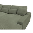 BIGSOFA in Cord Olivgrün - Schwarz/Olivgrün, MODERN, Kunststoff/Textil (230/85/190cm) - Carryhome