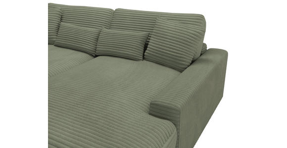 BIGSOFA in Cord Olivgrün - Schwarz/Olivgrün, MODERN, Kunststoff/Textil (230/85/190cm) - Carryhome