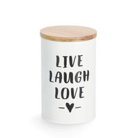 VORRATSDOSE  - Schwarz/Naturfarben, Basics, Holz/Metall (10,5/10,5/16,5cm) - Zeller Present