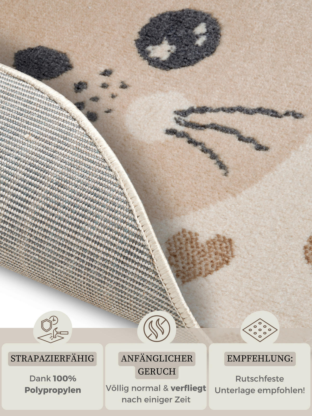 KINDERTEPPICH 140 cm Adventures  - Beige/Creme, Design, Kunststoff/Textil (140cm) - Ben'n'jen