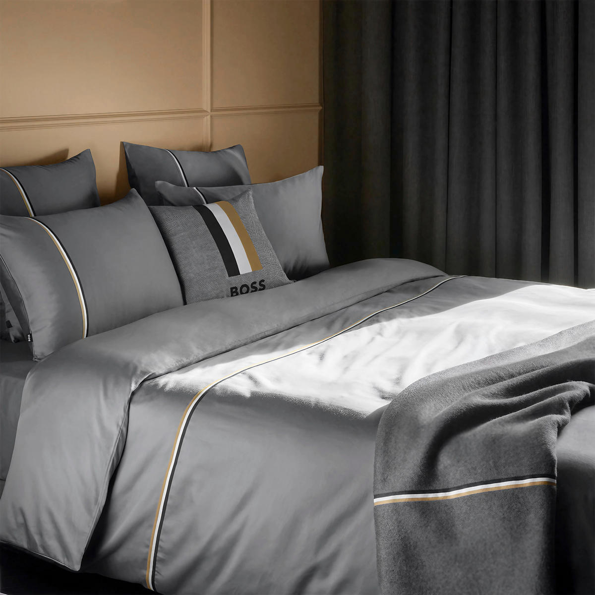 POVLEČENÍ - tmavě šedá, Design, textil (140/200cm) - Hugo Boss