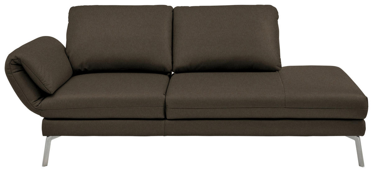 RÉCAMIERE in Echtleder Olivgrün  - Chromfarben/Olivgrün, Design, Leder/Metall (209/85-109/95-16cm) - Dieter Knoll