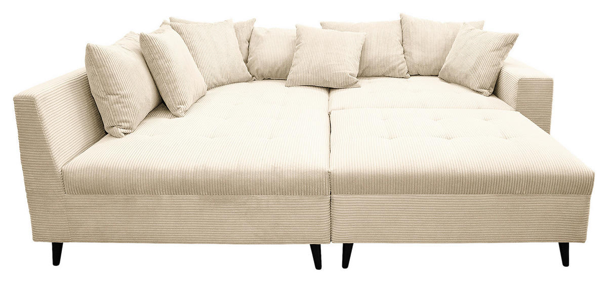 KUTNA GARNITURA tekstil  krem   - crna/krem, Design, tekstil/drvo (174/247cm) - MID.YOU