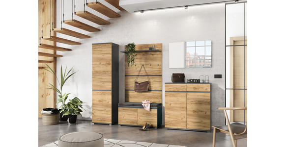 GARDEROBENSCHRANK 54/200/40 cm  - Eichefarben/Anthrazit, Design, Holzwerkstoff (54/200/40cm) - Xora