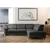ECKSOFA TREND in Mikrofaser Anthrazit Bettkasten, Relaxfunktion, Kopfteilverstellung  276/238 cm  - Wengefarben/Anthrazit, Design, Holz/Textil (276/238cm) - Livetastic