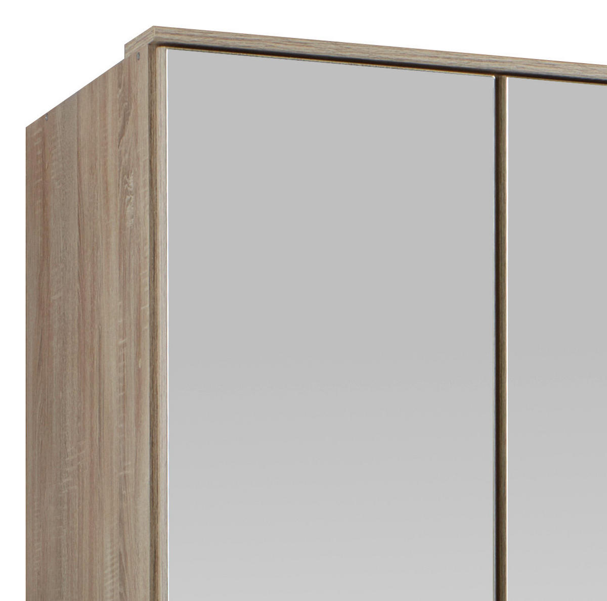 GARDEROB MED GÅNGJÄRN 180/199/58 cm 4-dörrar - aluminiumfärg/ekfärgad, Klassisk, metall/trämaterial (180/199/58cm) - MID.YOU