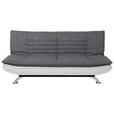 SCHLAFSOFA Webstoff Grau, Weiß  - Chromfarben/Weiß, Design, Textil/Metall (196/91/98cm) - Carryhome