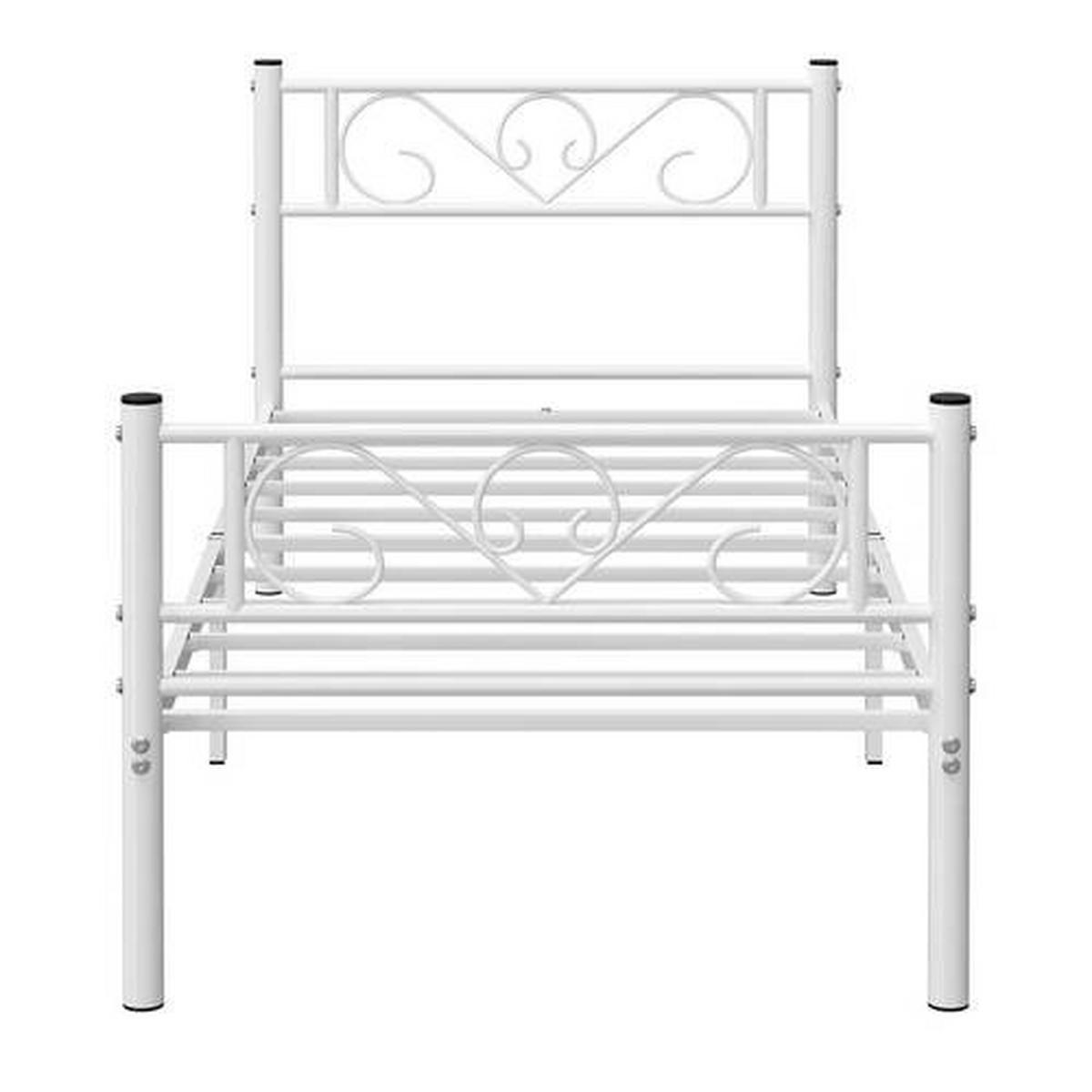 KOVOVÁ POSTEL, 90/190 cm bílá - bílá, Romantický / Rustikální, kov (90/190cm) - Boxxx