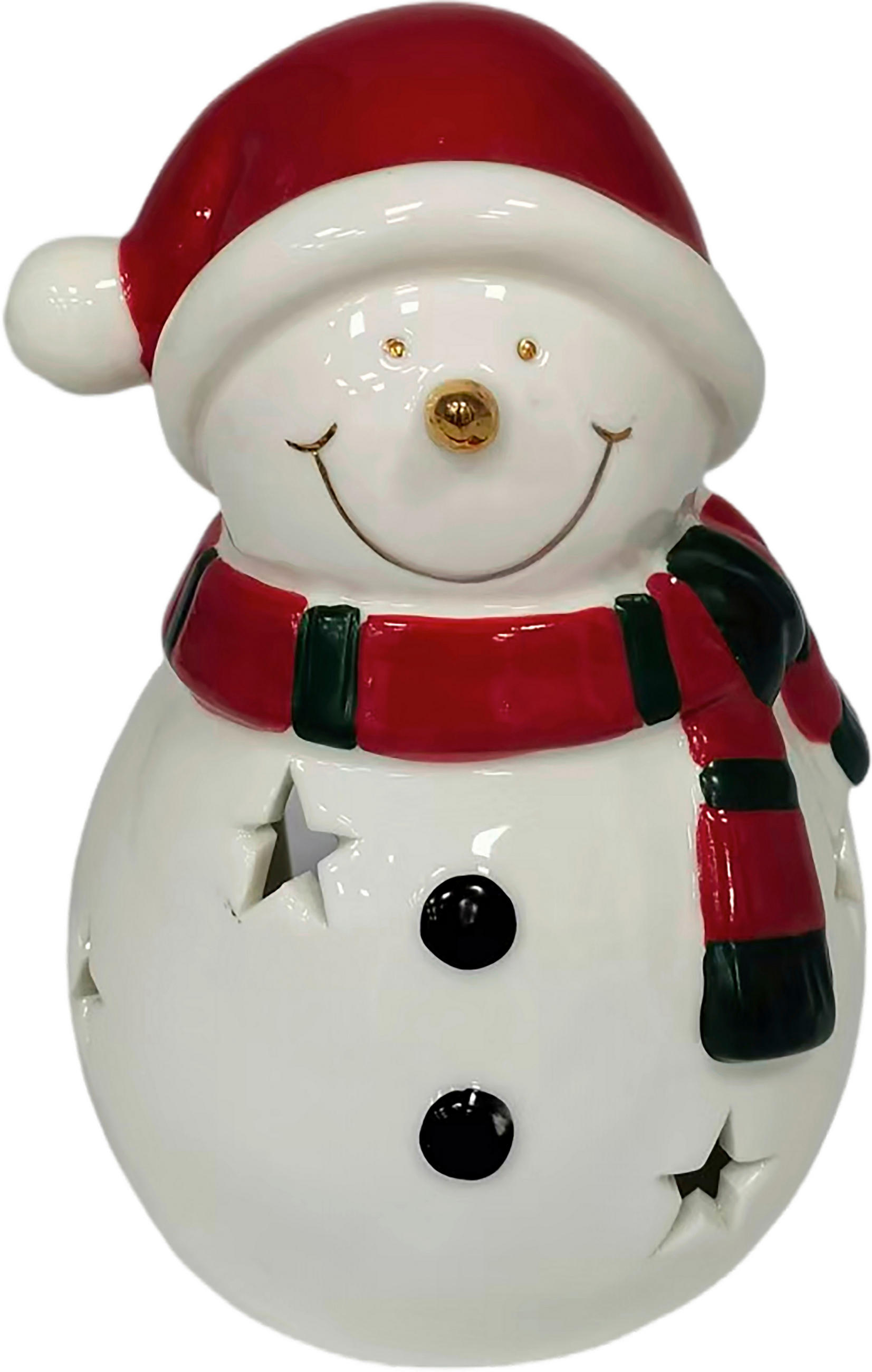 SCHNEEMANN - Rot/Weiß, LIFESTYLE, Keramik (10/14,2/9cm) - X-Mas