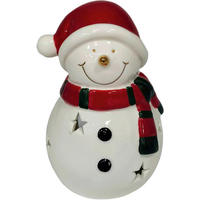 SCHNEEMANN - Rot/Weiß, LIFESTYLE, Keramik (10/14,2/9cm) - X-Mas