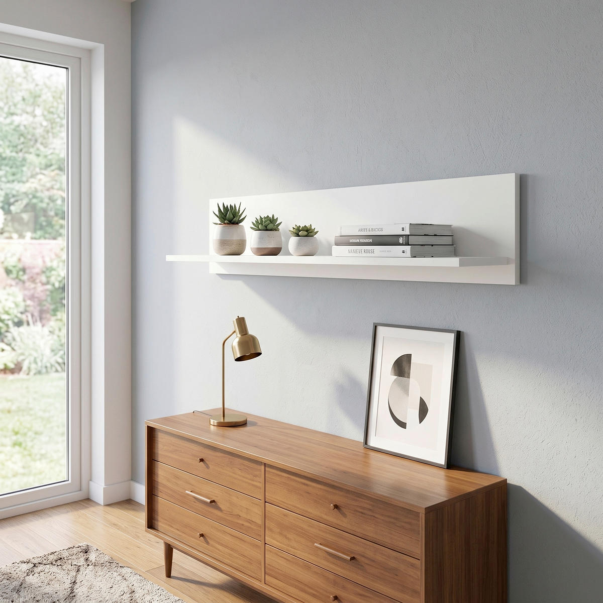 WANDBOARD110/20/15 cm Weiss, Weiss Hochglanz  - Weiss Hochglanz/Weiss, Design, Holzwerkstoff (110/20/15cm) - Livetastic