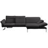 ECKSOFA Grau Echtleder  - Anthrazit/Grau, Design, Leder/Metall (299/203cm) - Himolla