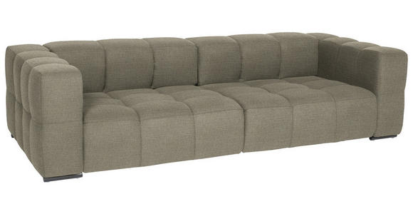 BIGSOFA  in Flachgewebe, Leinenoptik Beige  - Beige/Schwarz, Design, Textil/Metall (262/66/113cm) - Belluti