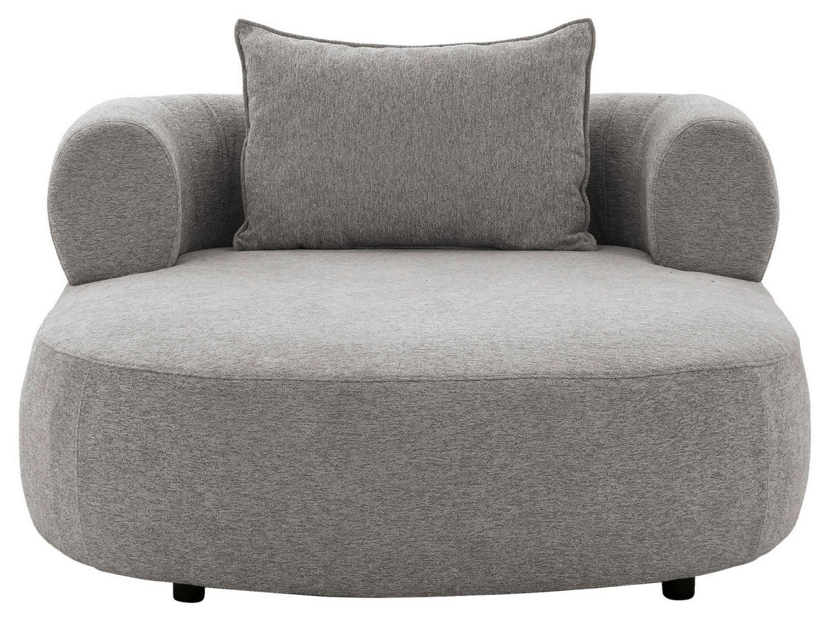XXL-SESSEL Chenille Grau    - Schwarz/Grau, Design, Kunststoff/Textil (122/76/156cm) - Livetastic