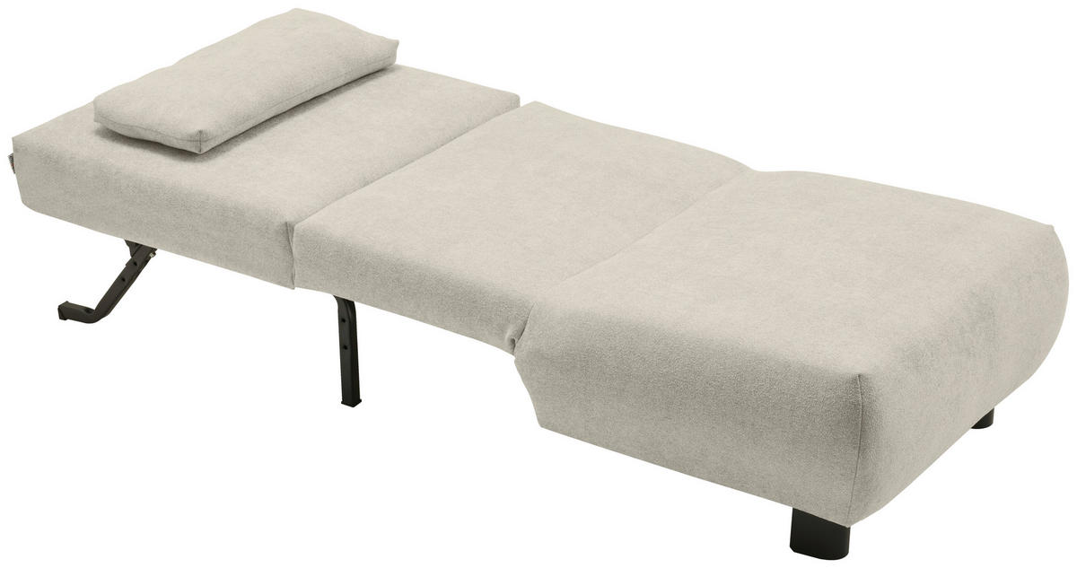 SCHLAFSESSEL Flachgewebe Hellgrau    - Hellgrau/Schwarz, KONVENTIONELL, Textil/Metall (90/85/100cm) - Carryhome