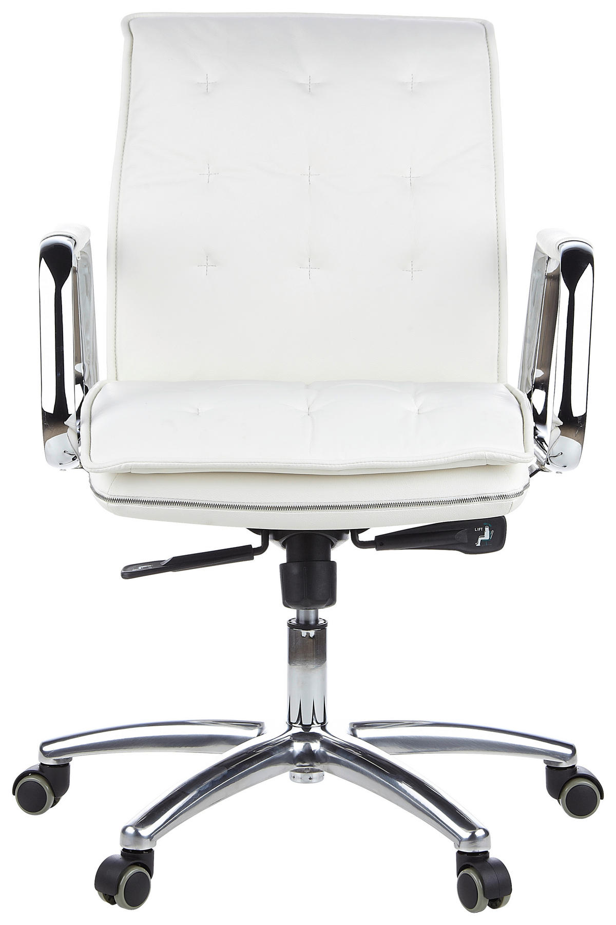 DREHSTUHL  in Creme  - Silberfarben/Creme, Basics, Leder/Kunststoff (60/109/48cm) - MID.YOU