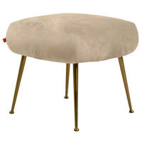 HOCKER Velours Beige  - Beige/Goldfarben, KONVENTIONELL, Textil (54/48/54cm) - MID.YOU