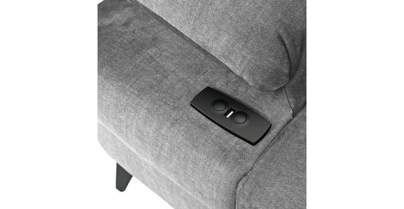 ECKSOFA Grau Flachgewebe Schlaffunktion, Armteilverstellung, Kopfteilverstellung, Sitztiefenverstellung  - Schwarz/Grau, MODERN, Textil/Metall (258/210cm) - Landscape