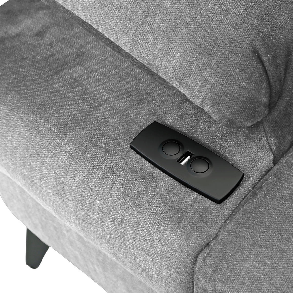 ECKSOFA Grau Flachgewebe Schlaffunktion, Armteilverstellung, Kopfteilverstellung, Sitztiefenverstellung  - Schwarz/Grau, MODERN, Textil/Metall (258/210cm) - Landscape
