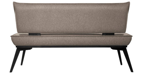SITZBANK 153/90/65 cm Webstoff Schwarz, Taupe Buche massiv - Taupe/Schwarz, Basics, Holz/Textil (153/90/65cm) - Carryhome