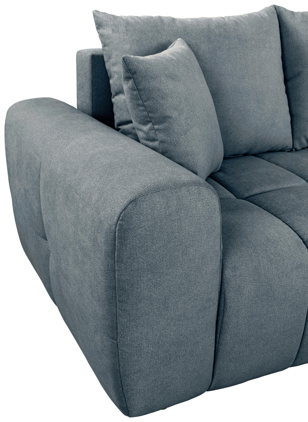 ECKSOFA in Velours Blau  - Blau/Schwarz, Konventionell, Kunststoff/Textil (298/168cm) - Carryhome