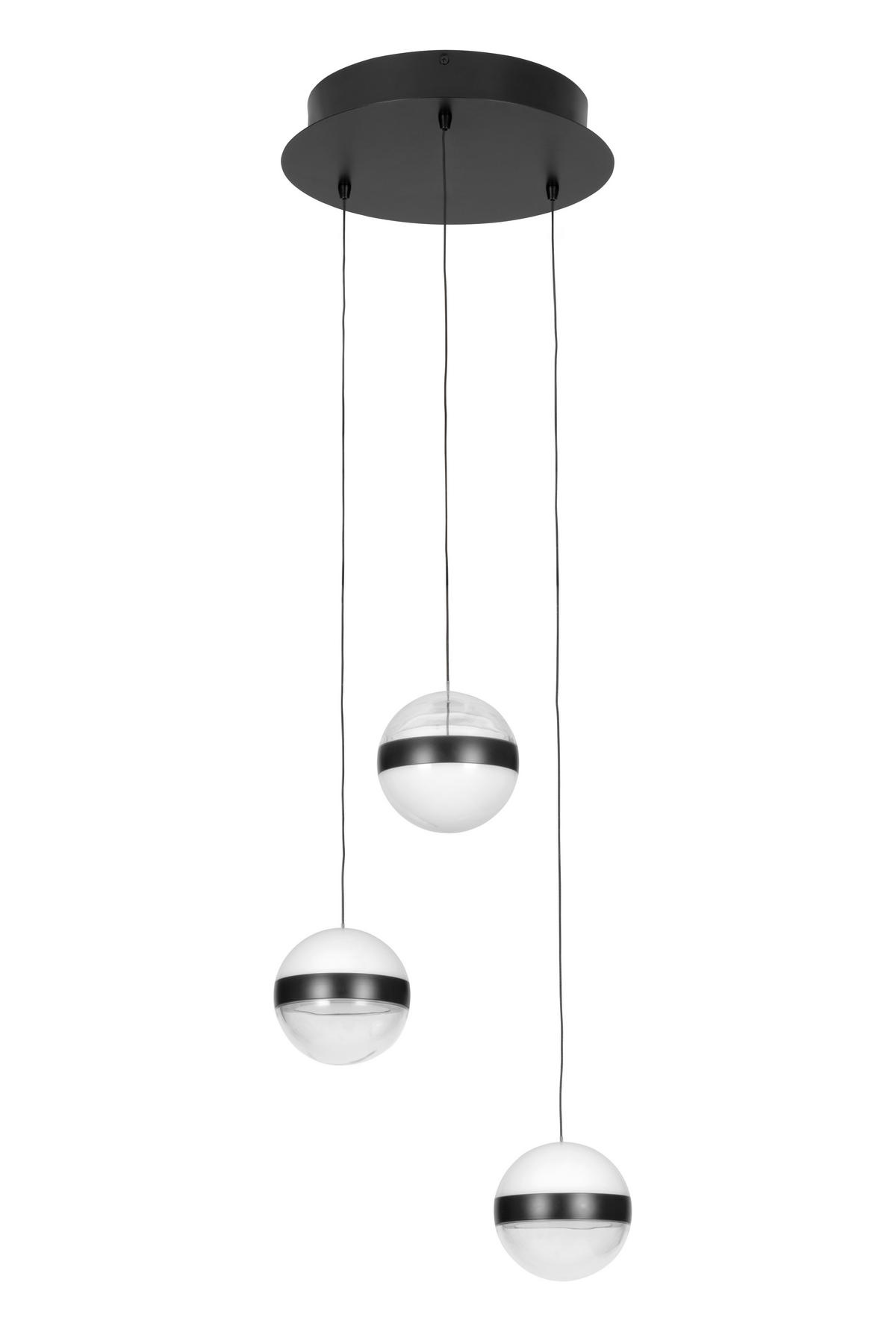 LED-HÄNGELEUCHTE Bedford 30/150 cm   - Klar/Schwarz, Design, Kunststoff/Metall (30/150cm) - Novel