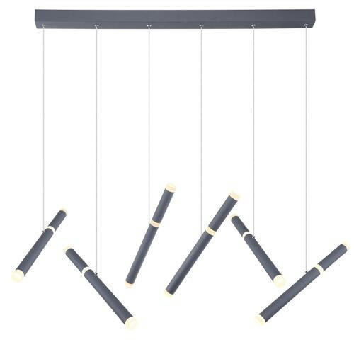 LED-HÄNGLAMPA 105/33/120 cm  - opal/grafitfärgad, Design, metall/plast (105/33/120cm) - Globo