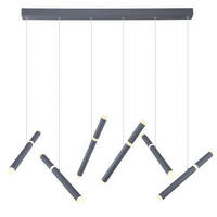 LED-HÄNGLAMPA 105/33/120 cm  - opal/grafitfärgad, Design, metall/plast (105/33/120cm) - Globo