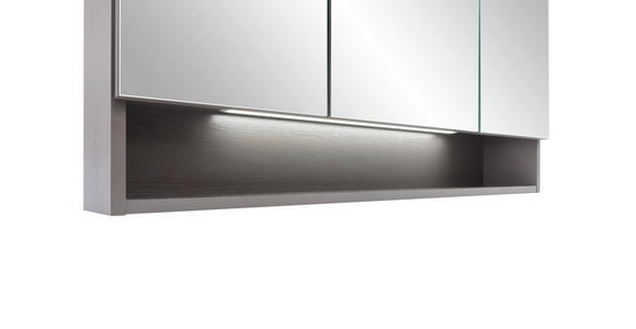 SPIEGELSCHRANK 120/64/20 cm  - Alufarben/Graphitfarben, Natur, Glas/Holzwerkstoff (120/64/20cm) - Xora