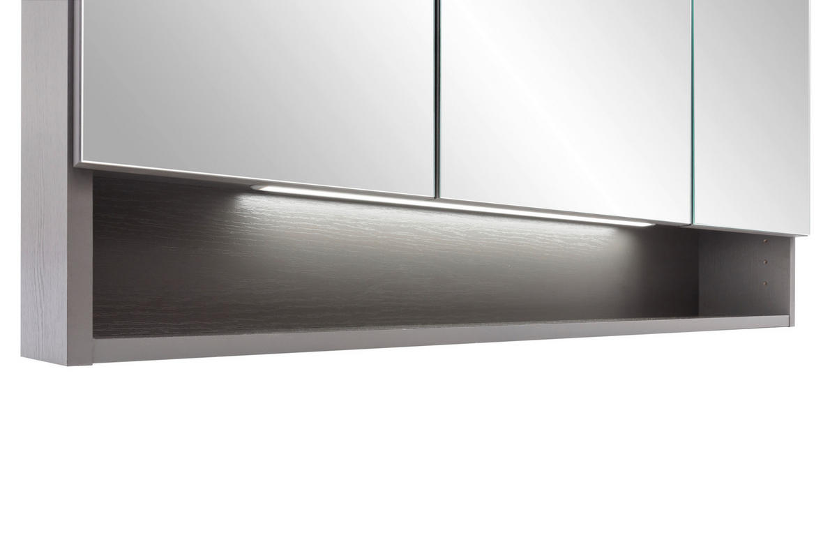 SPIEGELSCHRANK 100/64/20 cm  - Graphitfarben, Natur, Holzwerkstoff (100/64/20cm) - Xora
