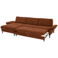 ECKSOFA  in Chenille, Flachgewebe Rostfarben  175/316 cm  - Rostfarben/Schwarz, Design, Textil/Metall (175/316cm) - Dieter Knoll