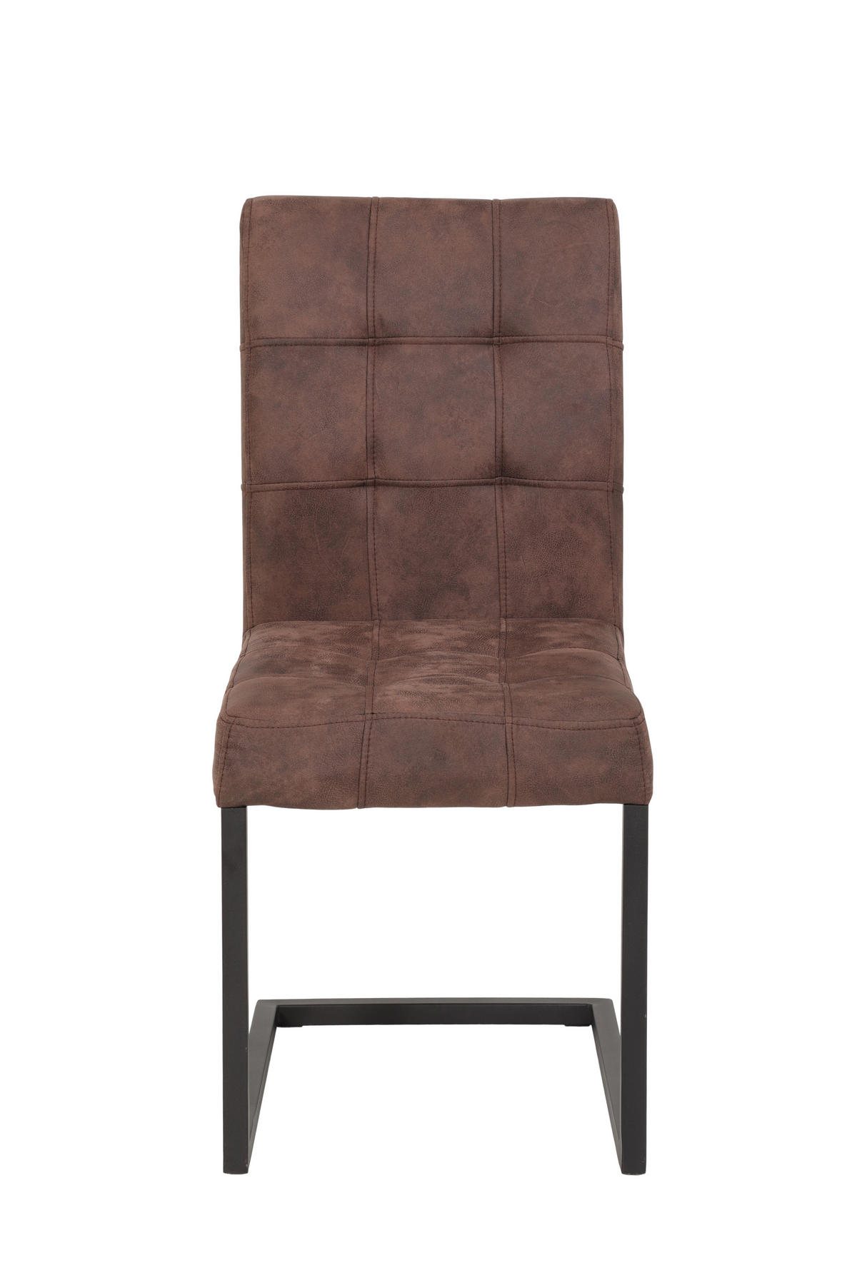 SCHWINGSTUHL-SET 2 Stück  in Stahl Lederlook  - Anthrazit/Braun, MODERN, Textil/Metall (42/91/62cm) - MID.YOU