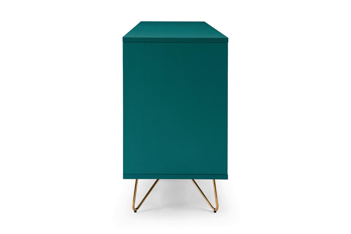KOMMODE  in 120/70/40 cm  - Blau/Messingfarben, Design, Holzwerkstoff/Metall (120/70/40cm) - Livetastic