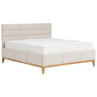 KÁRPITOZOTT ÁGY 140/200 cm  bézs  - bézs, Basics, műanyag/textil (140/200cm) - Carryhome