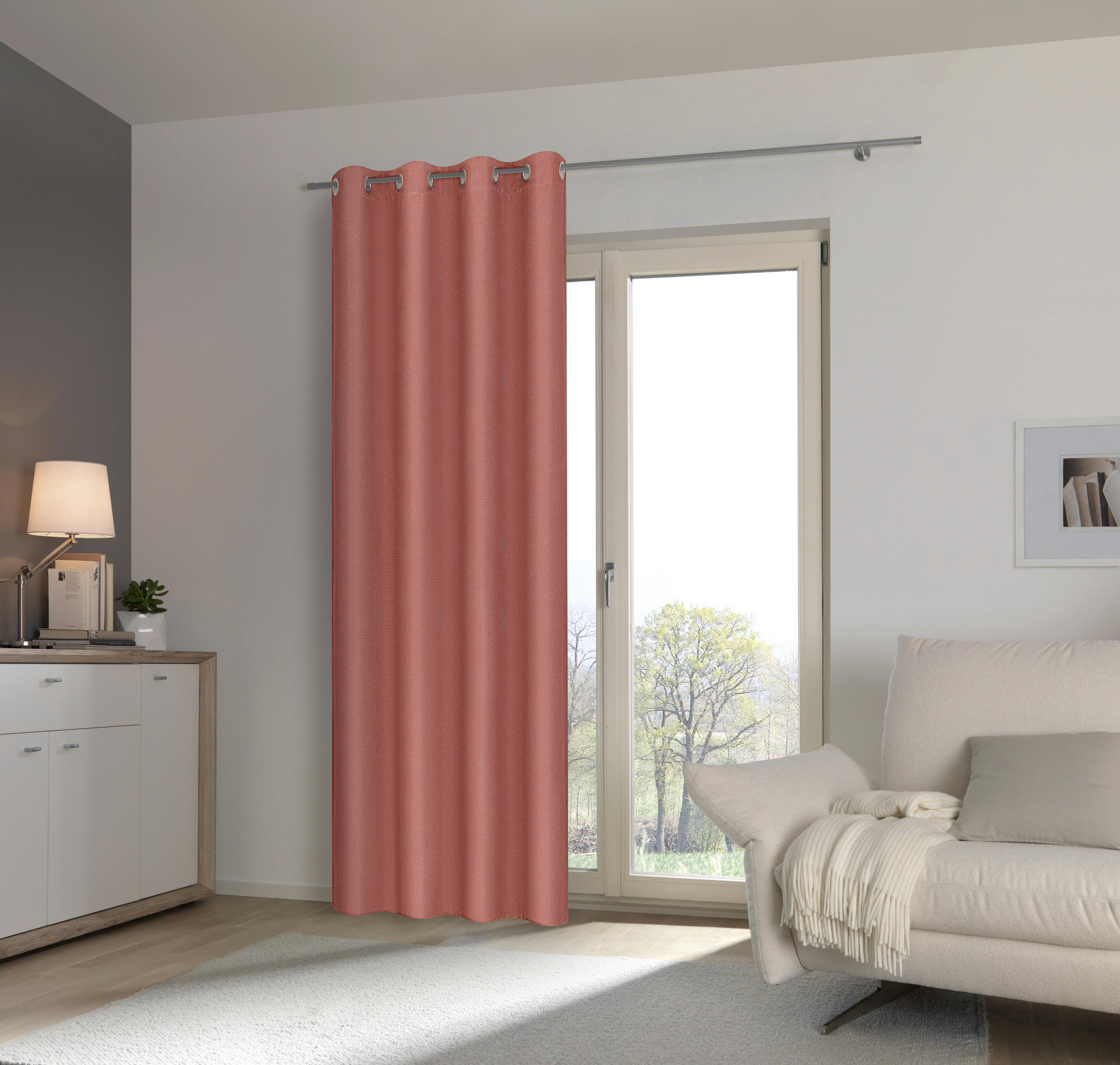 ÖSENSCHAL MINOS blickdicht 130/245 cm   - Rosa, Basics, Textil (130/245cm) - Esposa