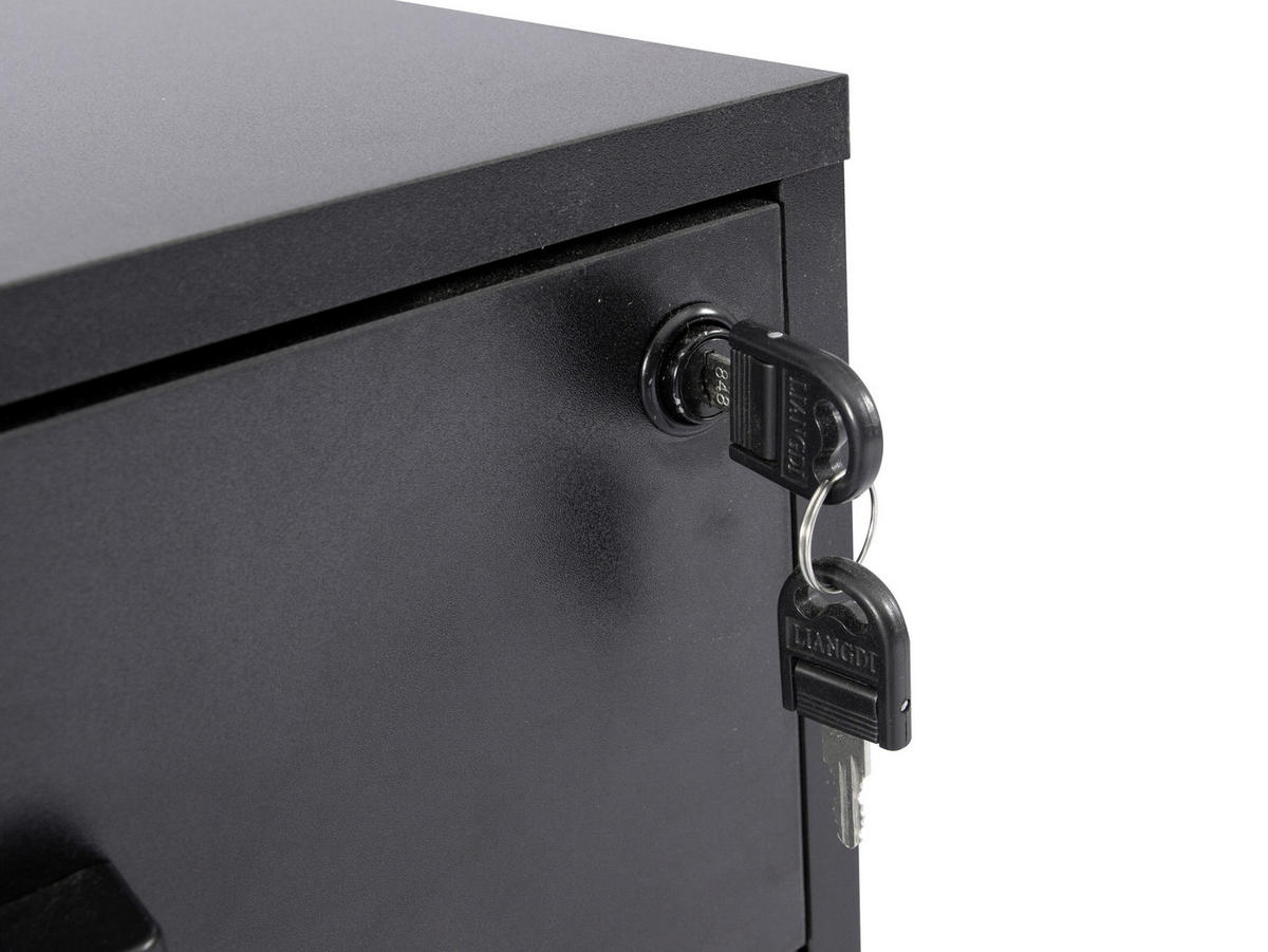 ROLLCONTAINER Schwarz  - Schwarz, MODERN, Holzwerkstoff/Kunststoff (43/56/42cm) - Livetastic