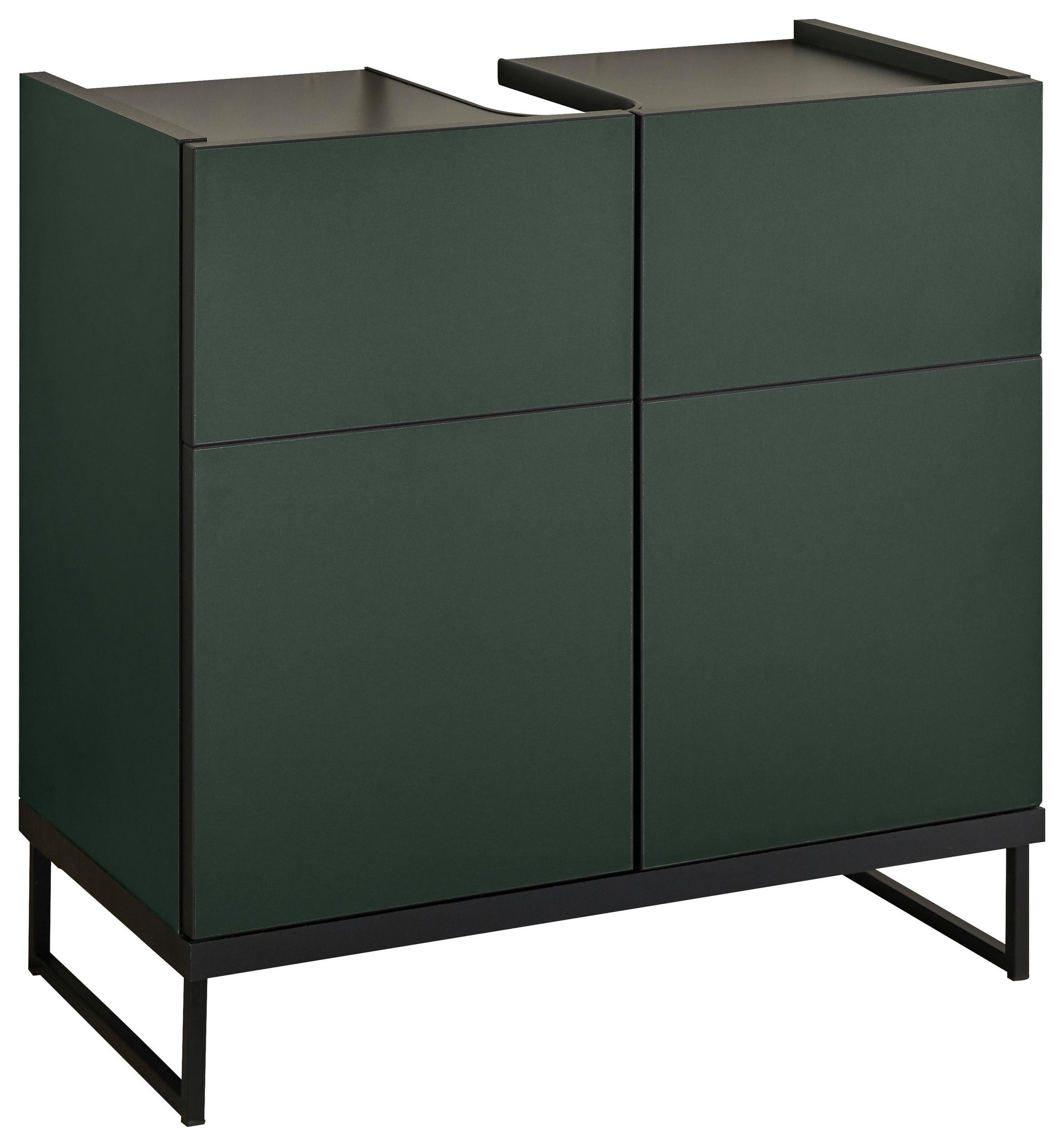 WASCHBECKENUNTERSCHRANK 60/59,4/31 cm  - Schwarz/Grün, Basics, Holzwerkstoff/Metall (60/59,4/31cm) - MID.YOU