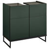 WASCHBECKENUNTERSCHRANK 60/59,4/31 cm  - Schwarz/Grün, Basics, Holzwerkstoff/Metall (60/59,4/31cm) - MID.YOU