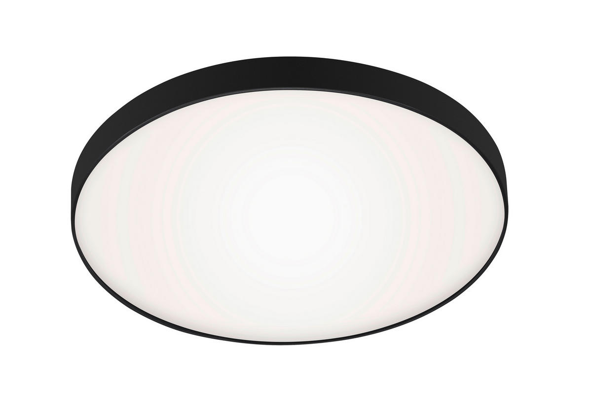 STROPNÉ LED SVIETIDLO, 28,5/6,5 cm  - čierna/biela, Basics, kov/plast (28,5/6,5cm)